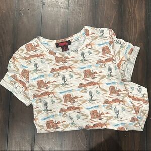 Rock&roll denim western desert cowboy tee